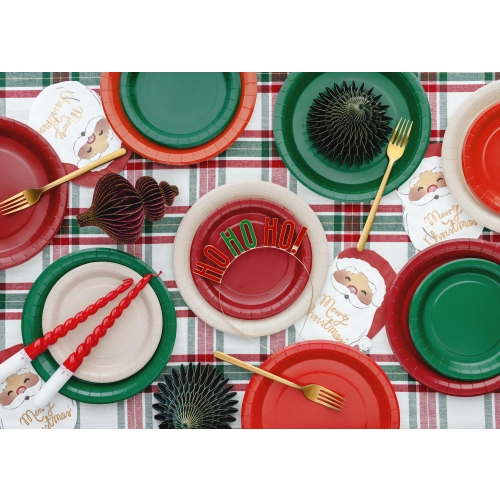 Șervețele de petrecere Santa Claus din hârtie, mix de culori, 12 buc.