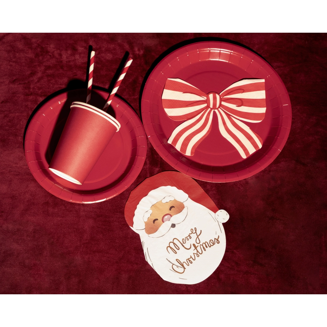 Papirnati party prtički Santa Claus, mešane barve, 12 kos