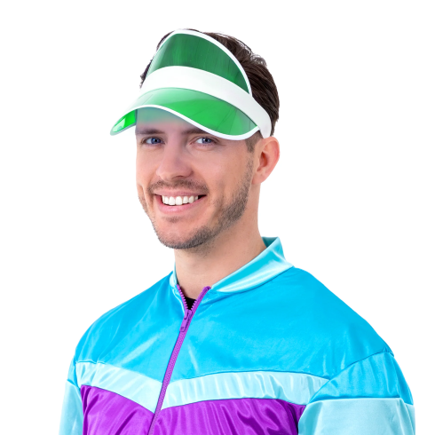 Party sončni šilt PVC zelen, univerzalna velikost