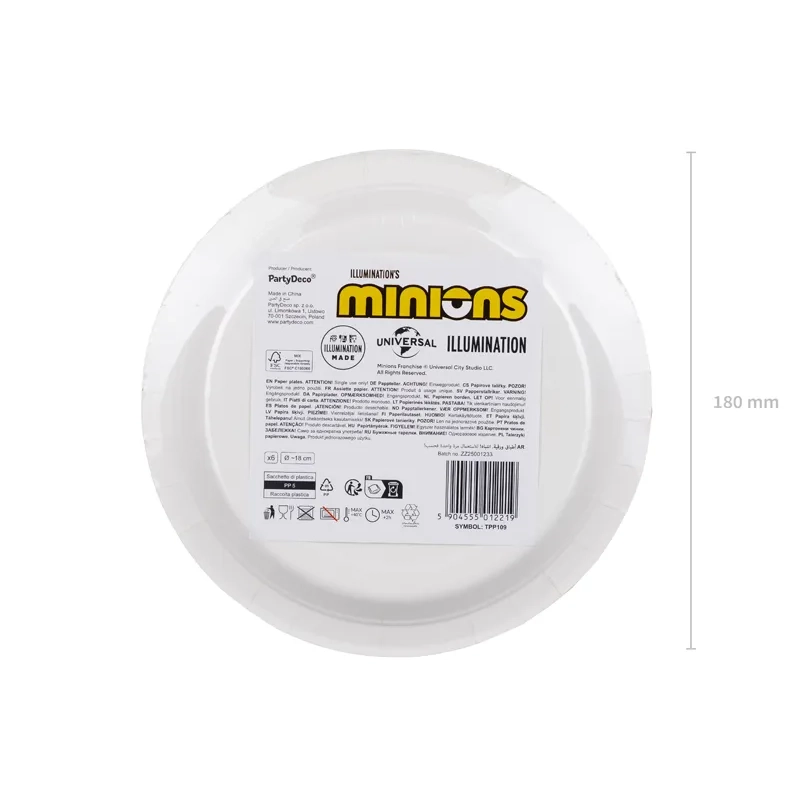 Papirnati party krožniki Minions, mešane barve, 6 kos