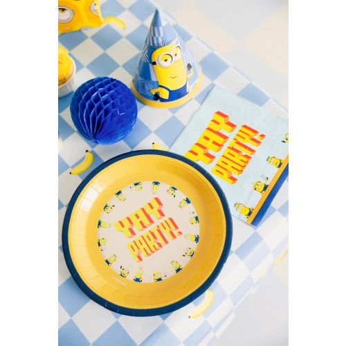 Farfurii petrecere Minions Yay Party, din hârtie, set 6 bucăți