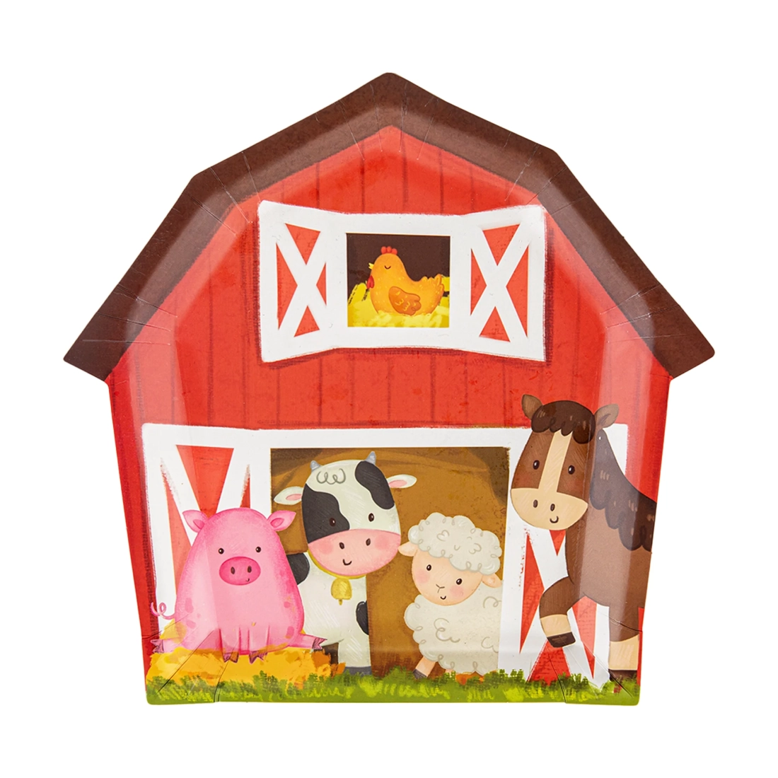 Papiernati party krožniki farma, 6 kos