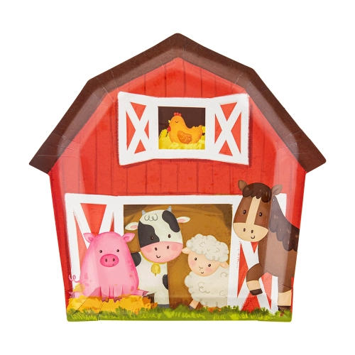 Party tanieriky papierové farma 6 ks