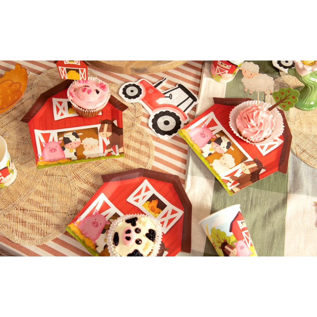 Papiernati party krožniki farma, 6 kos