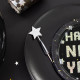 Papirnati tanjurići Happy New Year crno-srebrni 6 kom