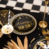 Happy New Year fekete‑arany papírpartitányér 6 db