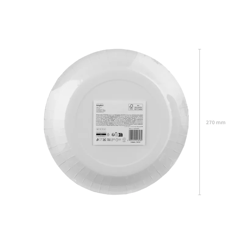 Papirnati party krožniki karo vzorec mix 27 cm, 6 kos