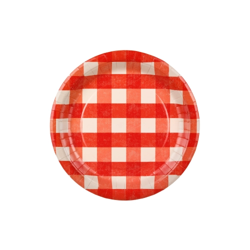 Piatti da festa in carta a quadretti assortiti 27 cm 6 pz