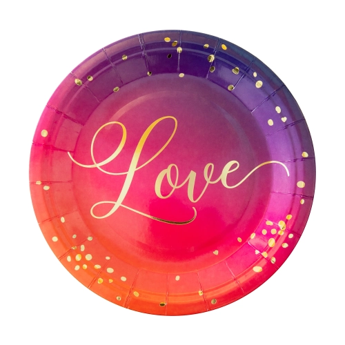Farfurii de petrecere din hârtie Love, 6 buc.