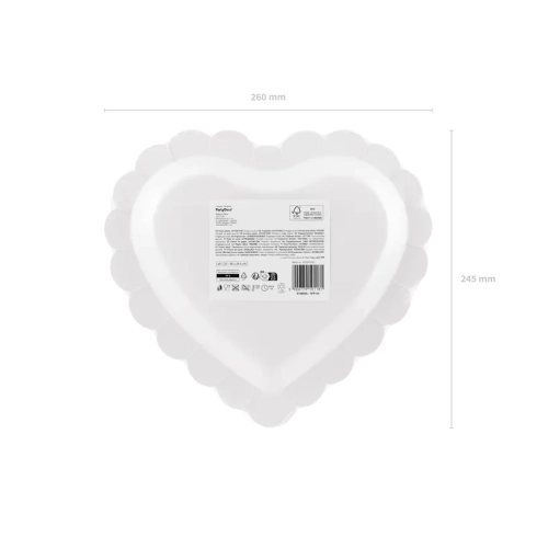 Party tanieriky papierové srdce krémovo zlaté 6 ks