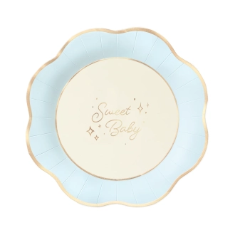 Papirnati krožniki Sweet Baby modri, 6 kos