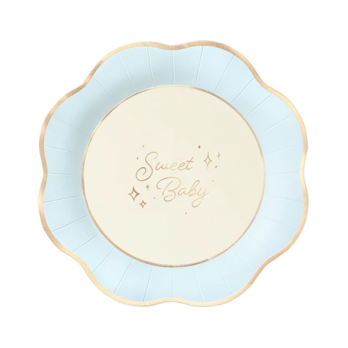 Farfurii de petrecere din hârtie Sweet Baby albastre, 6 buc.