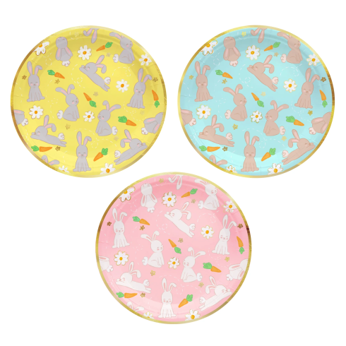 Party tanieriky papierové Veľká noc zajace 6 ks