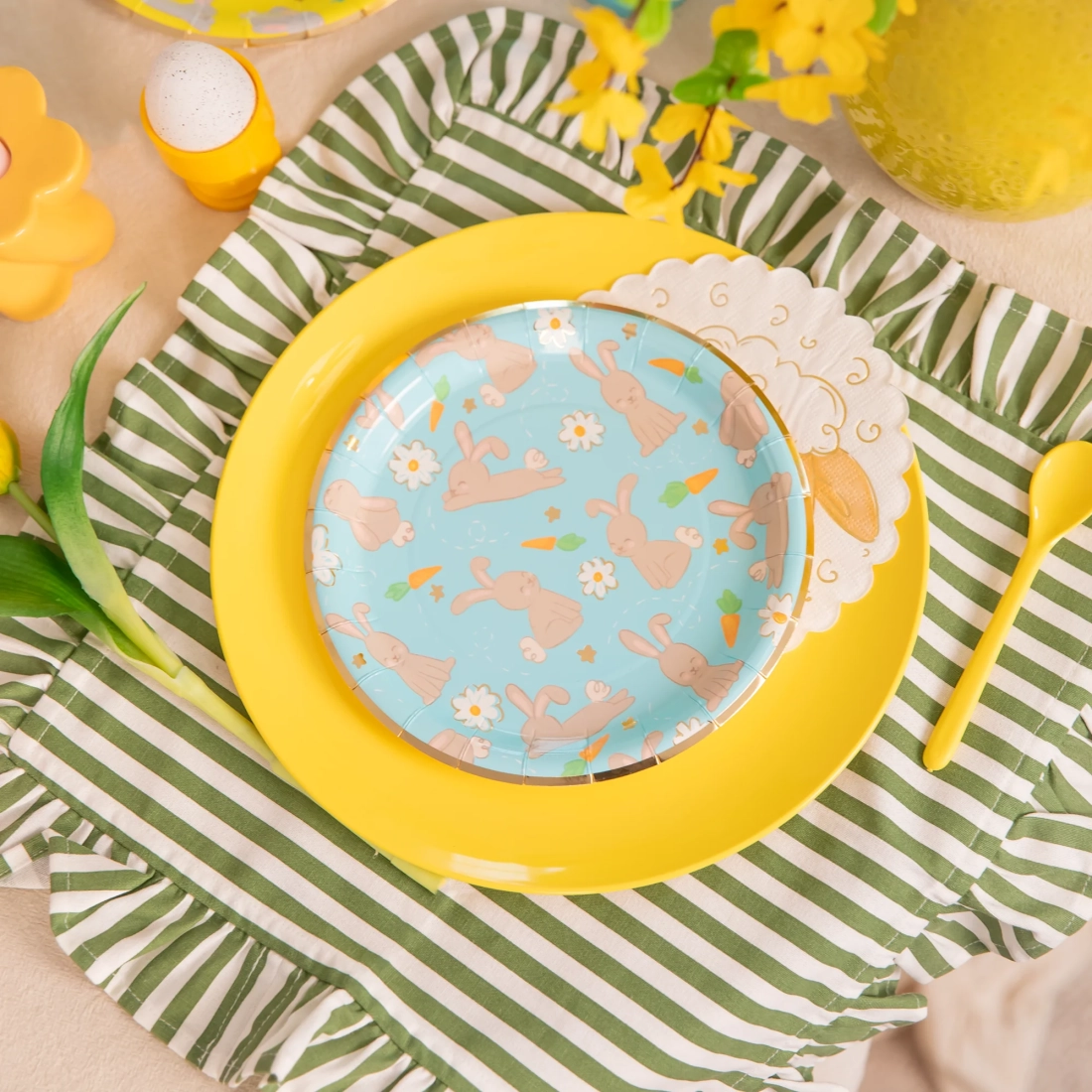 Papír party tányérok húsvéti nyuszik 6 db