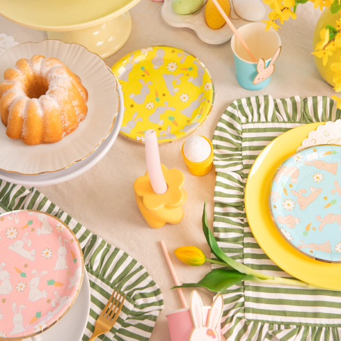 Party tanieriky papierové Veľká noc zajace 6 ks