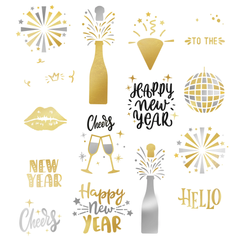 Party tetovania Happy New Year 15 ks
