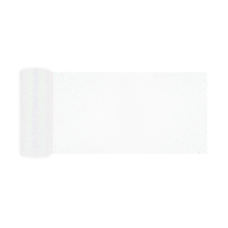 Party tyl opalizujúci brokátový biely 15x900 cm dekorácia