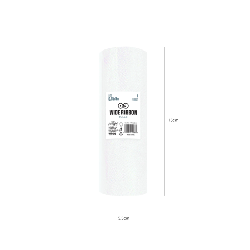 Party tyl opalizujúci brokátový biely 15x900 cm dekorácia