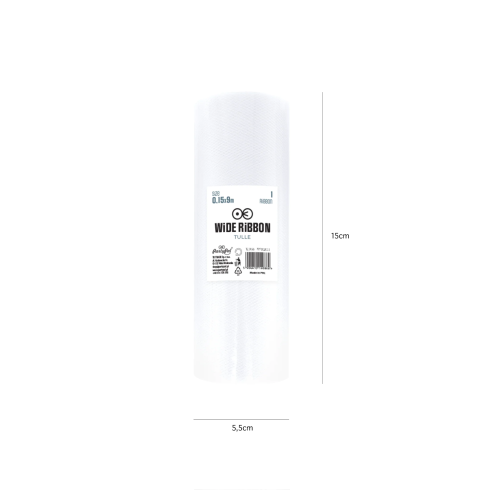 Party tylová dekorácia biela 15x900 cm