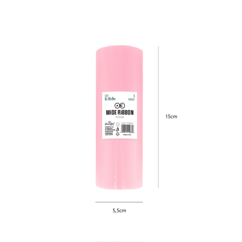 Party tylová dekorácia pudrovo ružová 15x900 cm