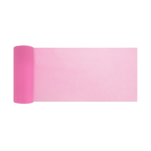 Decorațiune party din tul roz 15x900 cm