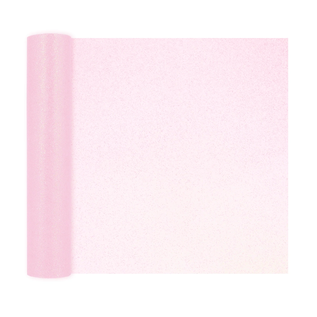 Csillogó tüll party dekoráció 30x900 cm, világos rózsaszín