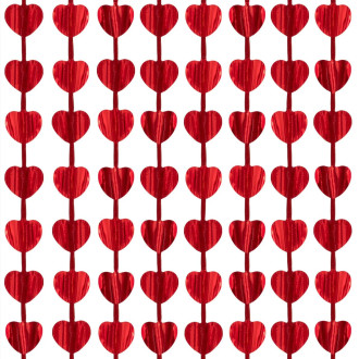 Party závesná dekorácia srdcia 100x200 cm červená