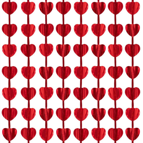 Party závesná dekorácia srdcia 100x200 cm červená