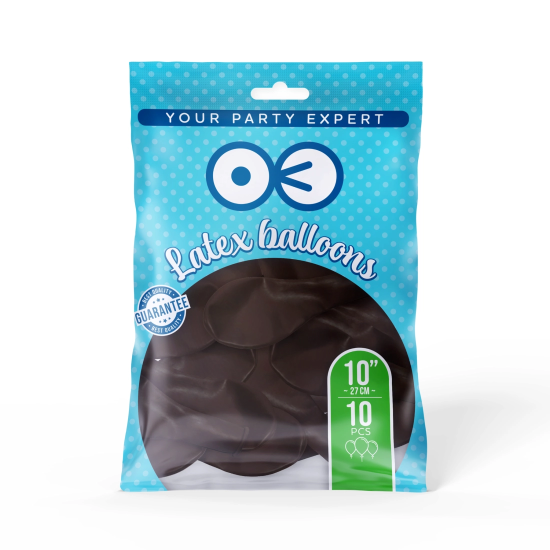 Pasztell csokoládé színű lufik, 25 cm, 10 darabos készlet