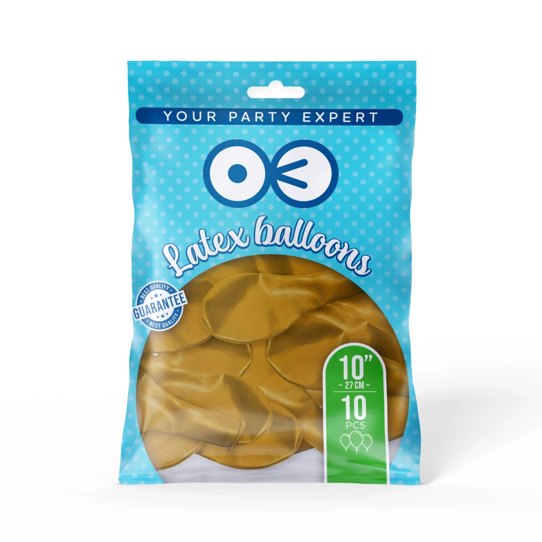 Pasztell mézszínű léggömbök, 25 cm, 10 darabos csomag