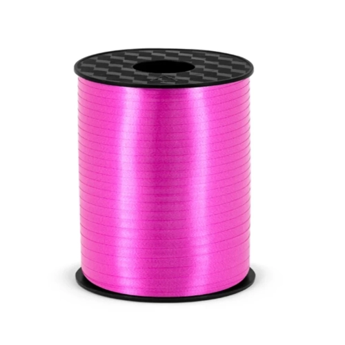 Panglică decorativă din plastic fuchsia pentru baloane 225 m