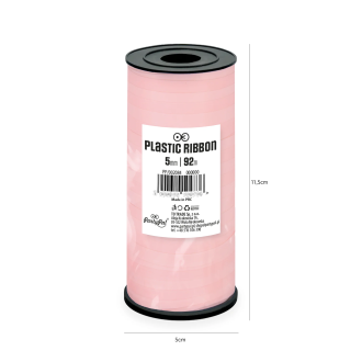 Plastová dekorační stuha růžová pastelová 92 m