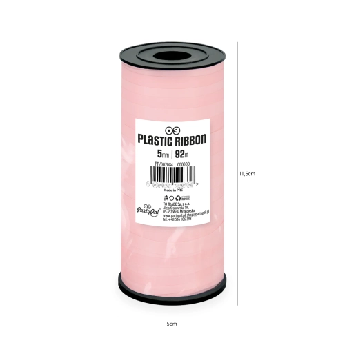 Panglică decorativă din plastic roz pastel 92 m