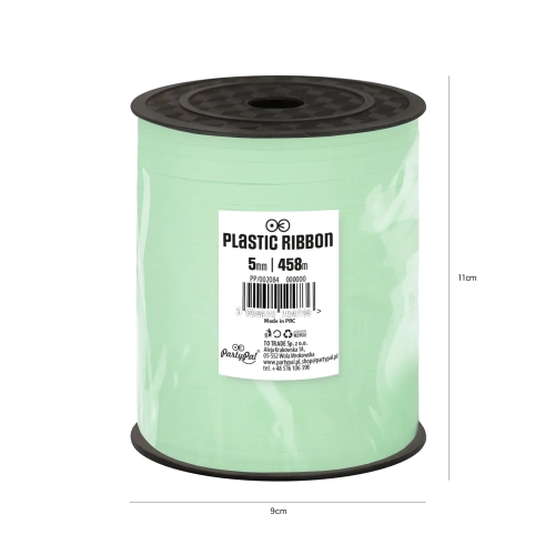 Bandă decorativă din plastic verde pastel pentru ornare