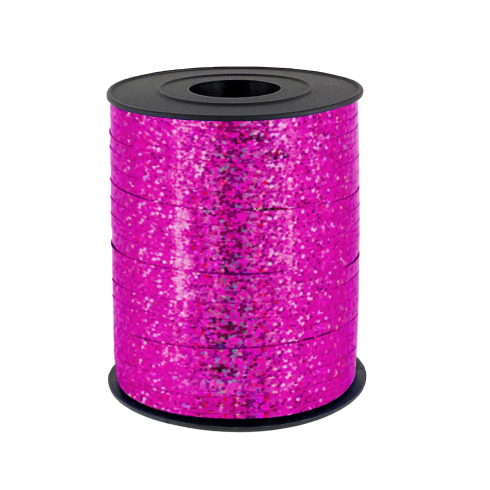 Plastová holografická stuha na balónky tmavě růžová 225 m