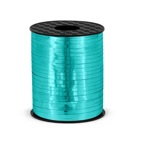 Plastová lesklá stuha tyrkysová na balóny 225 m