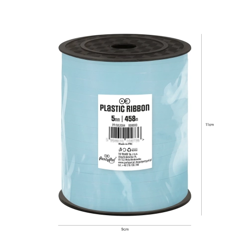 Panglică din plastic albastru pastel pentru baloane și cadouri