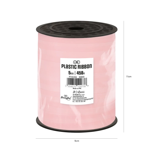 Pasztell rózsaszín műanyag szalag lufidekorációhoz