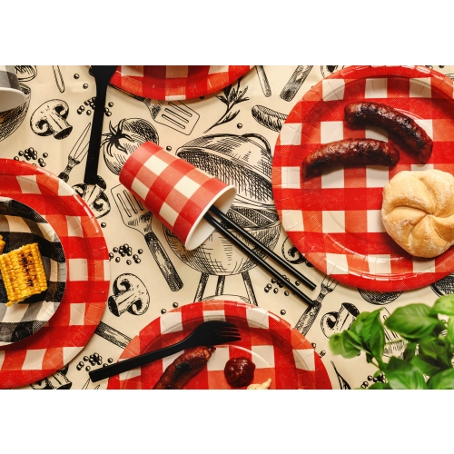 Paie din plastic negre reutilizabile cu perie de curățare, 12 buc.