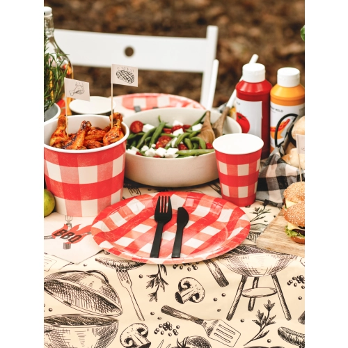 Set tacâmuri din plastic, negre, reutilizabile, 12 buc.