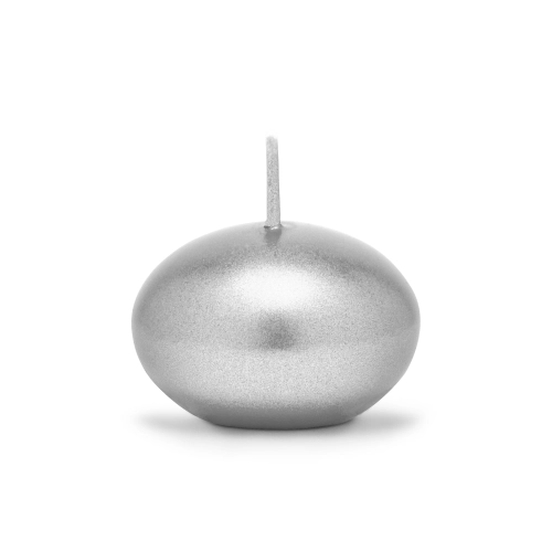 Ezüst metál úszó gyertyák Ø 4 cm, 50 db, 2 óra
