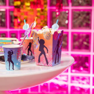 Popcorn škatla Retro Disco 8,5x13,5 cm, pakiranje 6 kos