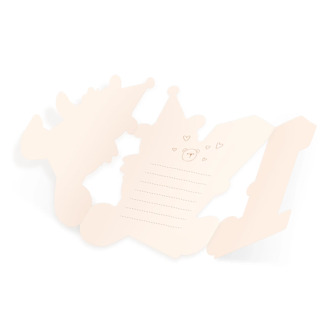 Szülinapi meghívó 1-es számú kismacival borítékkal