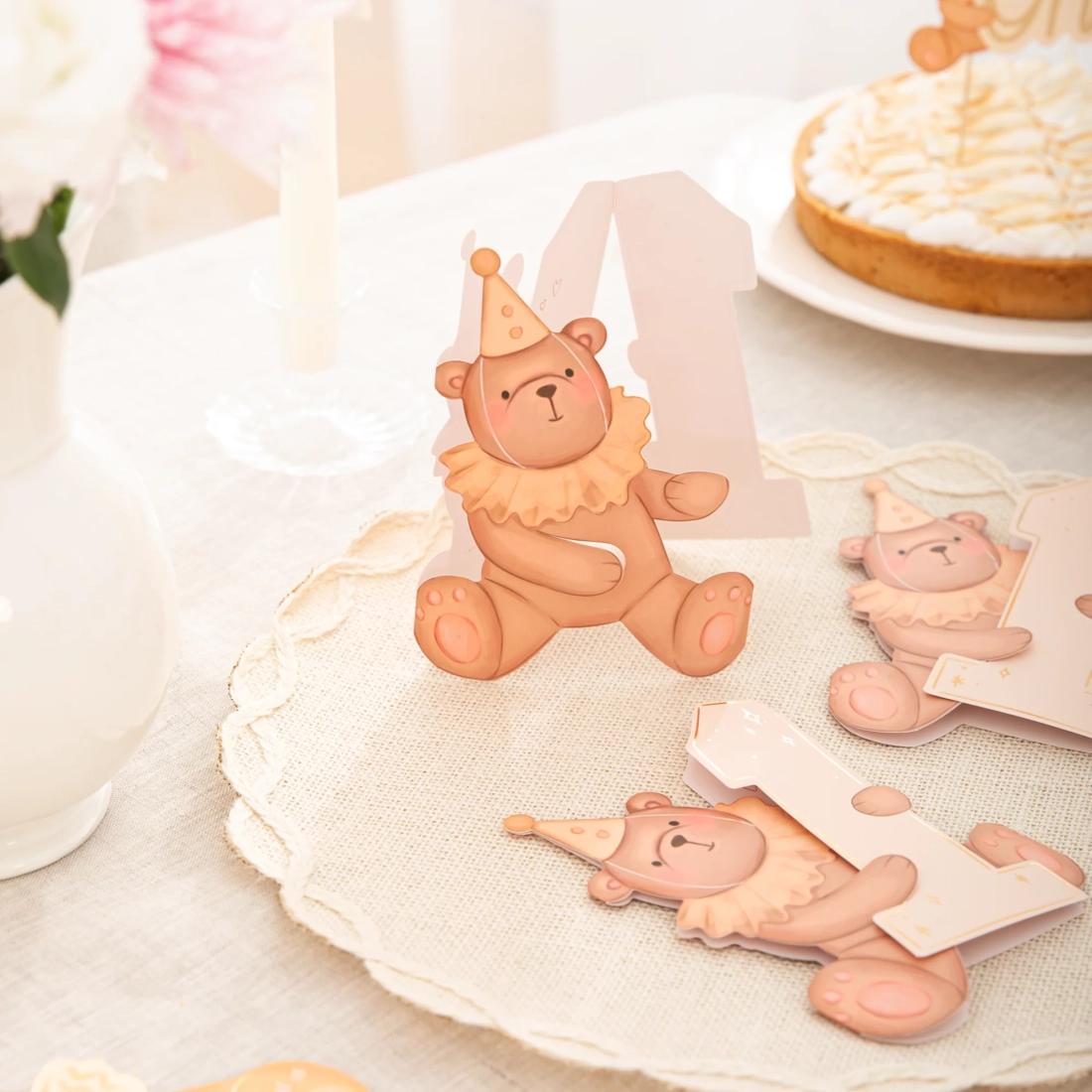 Szülinapi meghívó 1-es számú kismacival borítékkal