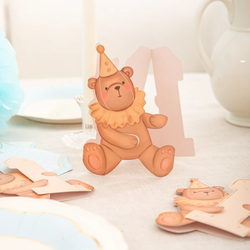 Vabilo na rojstni dan z medvedkom številka 1 z ovojnico