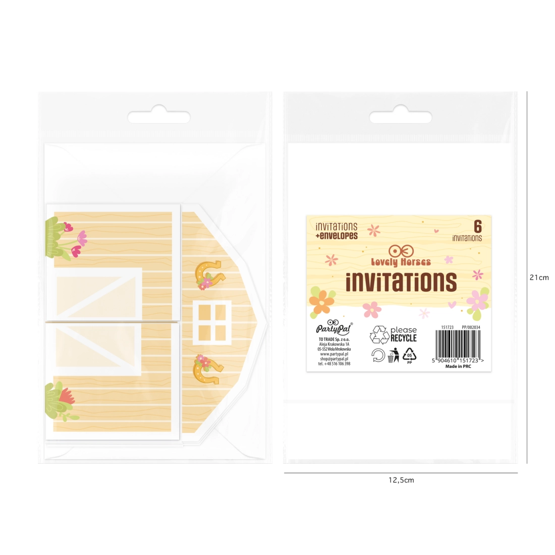 Lovas partymeghívók – 6 darabos készlet