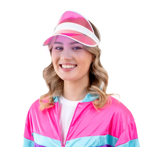 Prozoren rožnat senčnik za sonce za poletno zabavo