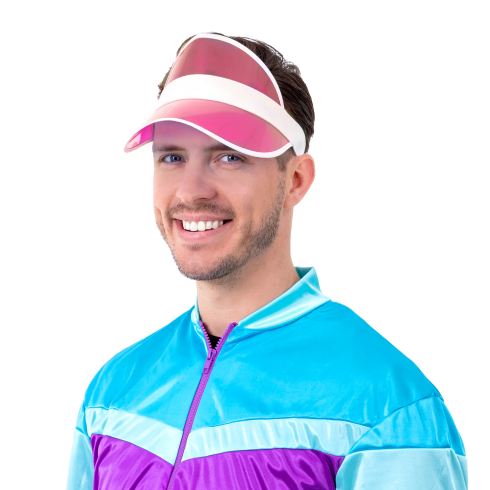 Prozoren rožnat senčnik za sonce za poletno zabavo