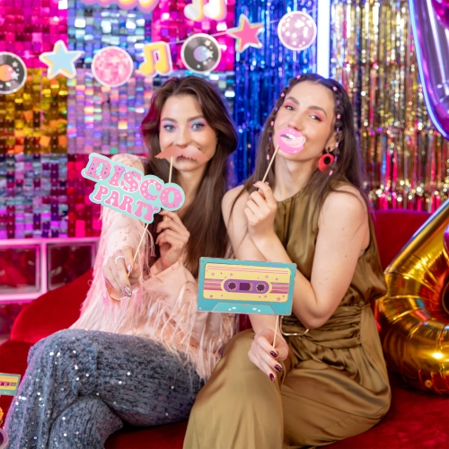 Set de accesorii pentru poze disco retro, 18 buc.