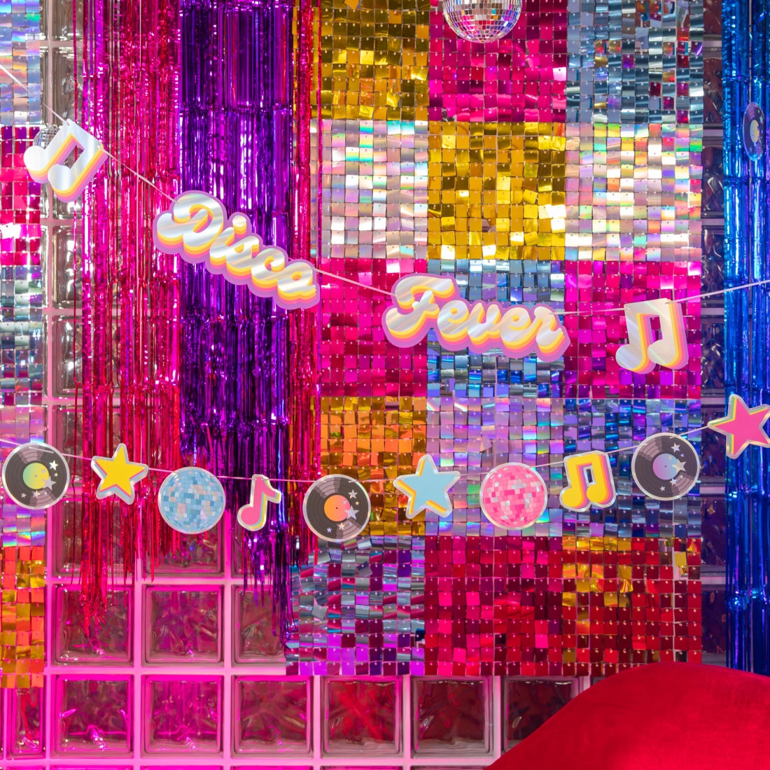 Retro Disco Banner 100×17 cm